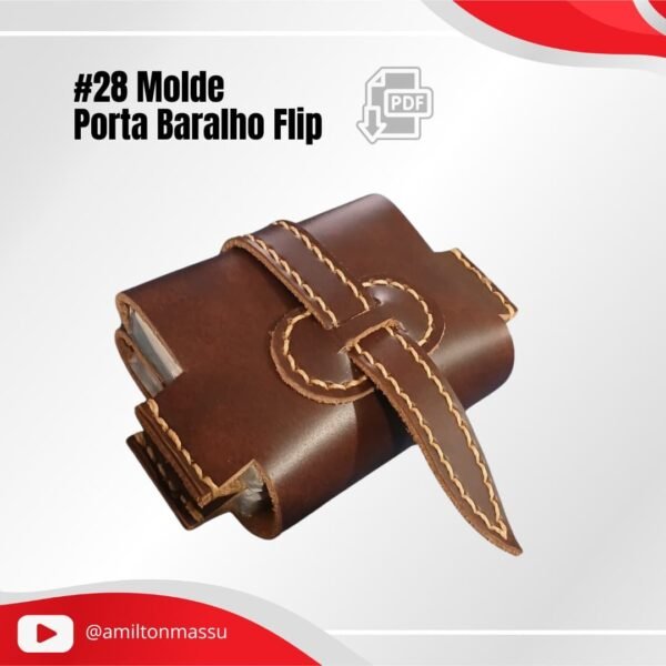 Porta Baralhos Flip #28 Molde em PDF