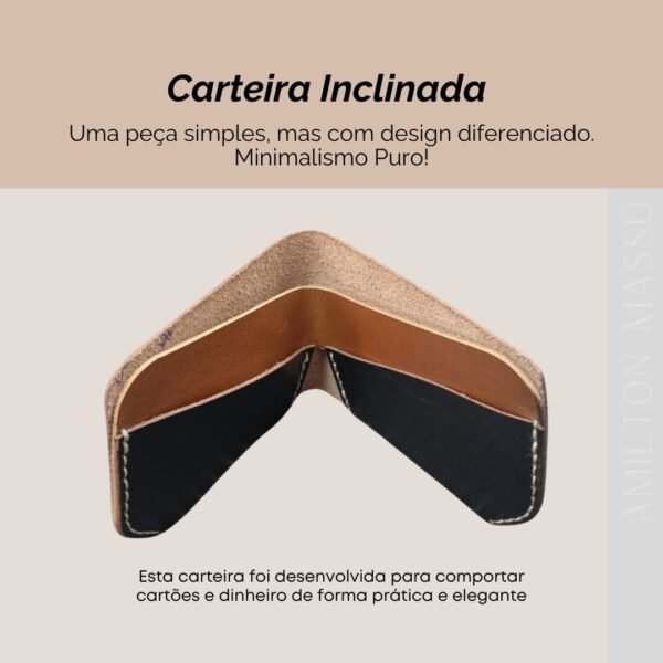 Carteira Minimalista Inclinada em Couro