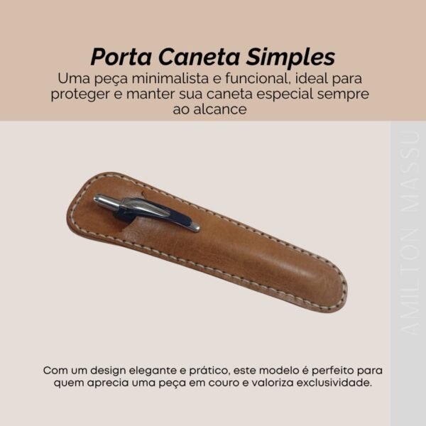Porta Caneta Simples em Couro
