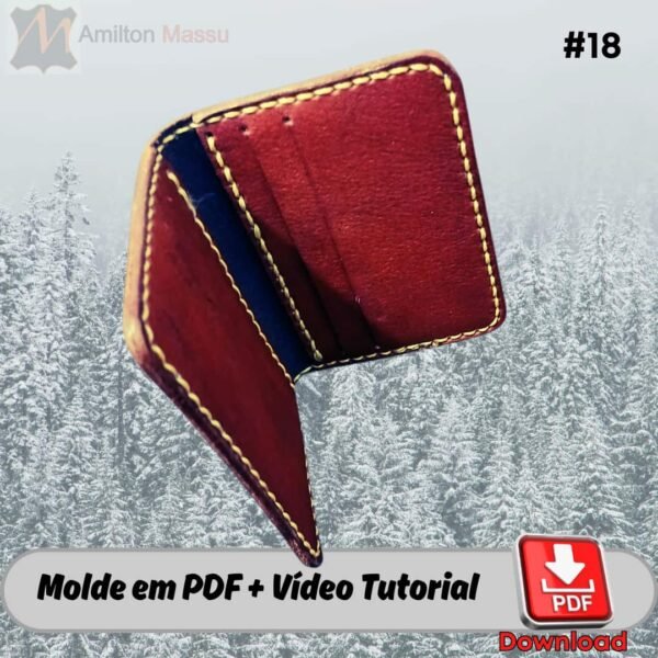 Porta-Cartões Bolso Forro CNH #18 Moldes em PDF