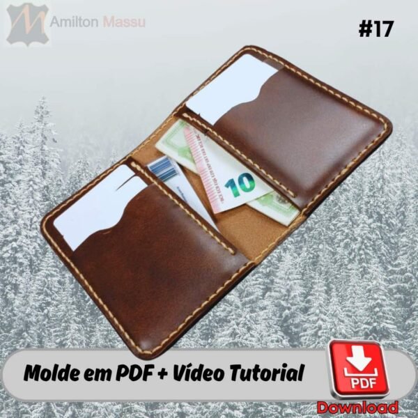 Porta-Cartões Bolso Couro RG #17 Moldes em PDF