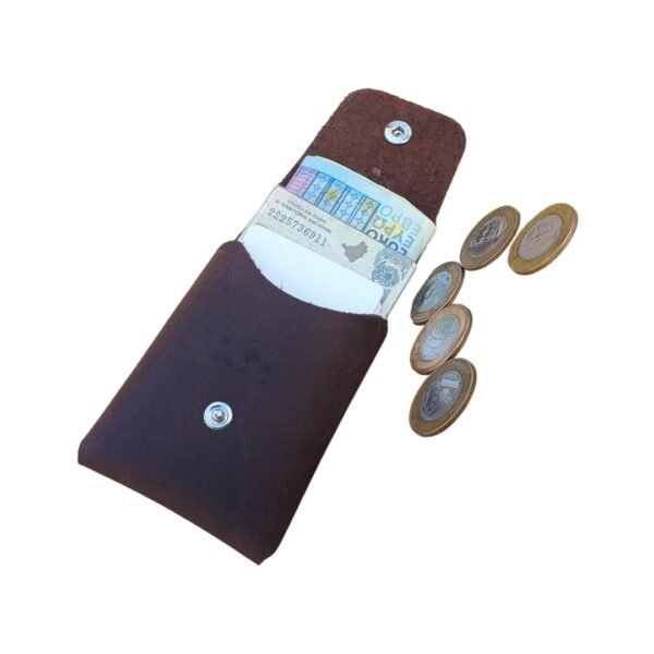 Porta Cartões com Tampa Dinheiro - Chocolate - Peça a Venda